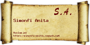 Simonfi Anita névjegykártya