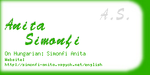 anita simonfi business card